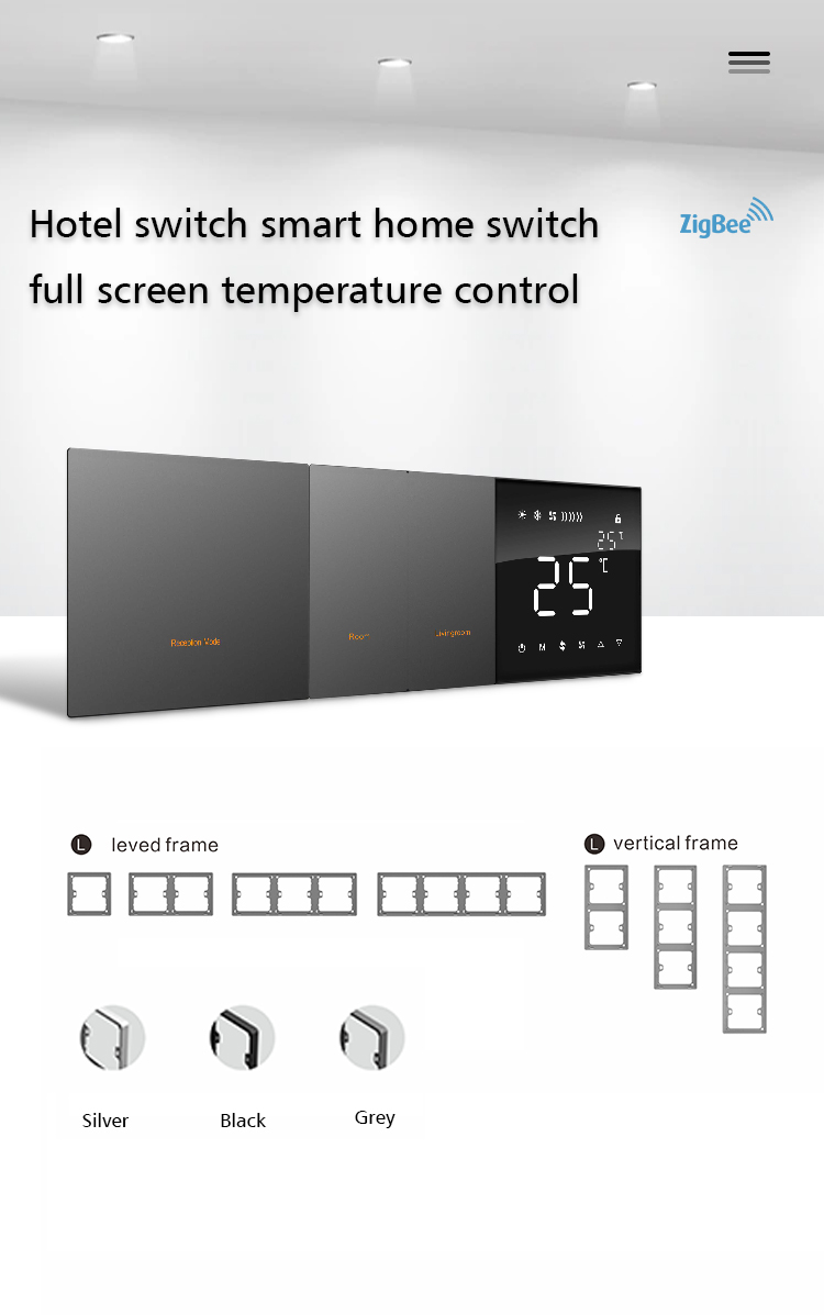 Full Screen Acrylic Touch Panel Tuya App Zigbee Thermostat