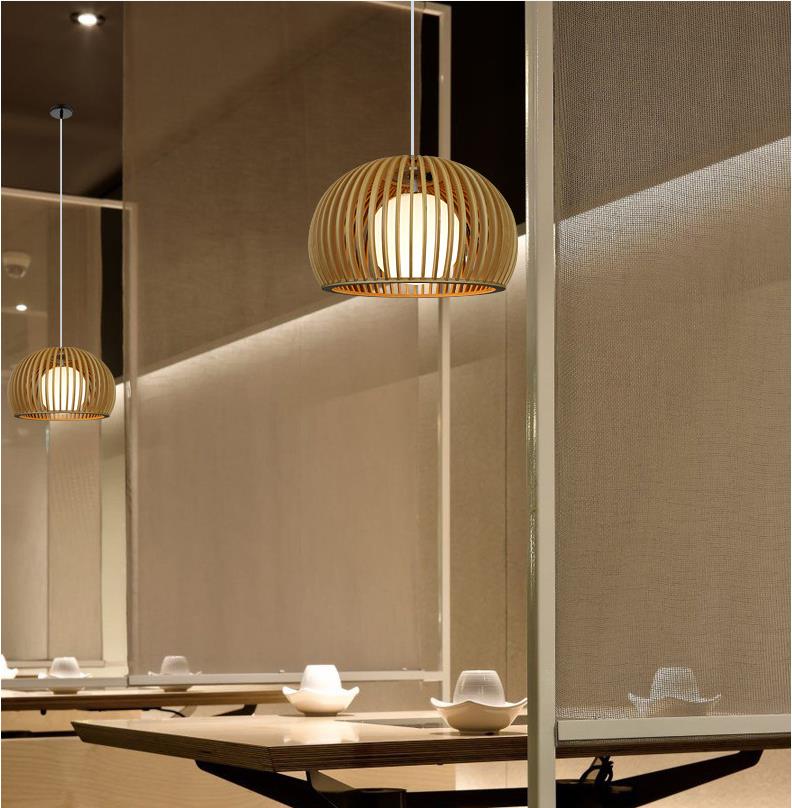 Modern Solid Wood Chandelier , Pendant Rattan Light For Restaurant Living Room