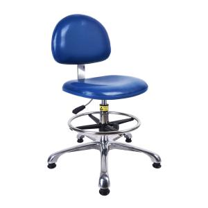 China Ergonomic Armless Lab Barber Moving Saddle Dental Salon Stool Chair With Wheels And Round Footrest PU Leather Chairs factory