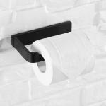 Matte Black Wall Mounted Toilet Roll Storage Durable For Home Hotel