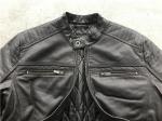 Chocolate Color Polyurethane Leather Jacket / Wadded Biker Jacket Mens TW78044