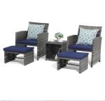 Luxury Rattan Garden Sofa Sets Furniture Wicker Outdoor Chairs Table Ottoman