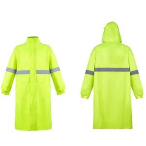 China 150D Oxford Reflective Safety Rainwear Fluorescent Green Windbreaker on sale