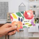 36 Bulk Custom Size Paper Greeting Card , Watercolor Flower Card With Envelopes