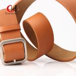 No Rust Ladies Leather Belt Retro Simple Square Buckle PU Leather Female