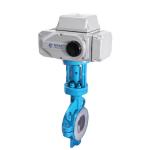 Fluorine Anti Corrosive Electric Actuated Butterfly Valve Dn40 - Dn1000 Mid