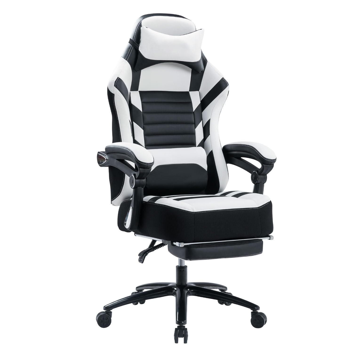 Height Adjust Gaming Chair with Footrest 400lb Memory Foam Adjustable Tilt Back Angle