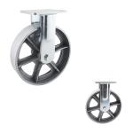 200mm Silver Color 300kg Capacity Hollow Core Rigid Caster Wheels Flat Tread