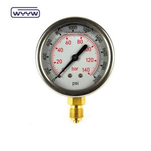 China Factory Supply DN65 High Anti-Seismic stainless steel 2.5 inch 1/4&quot;NPT Liquid Oil Diesel Pressure Gauge factory