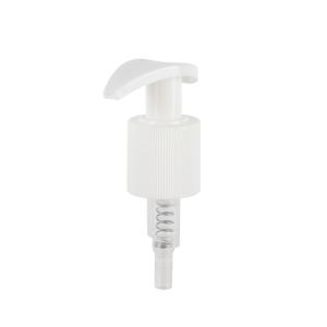 China Cosmetic Left Right Lock Pump Press Type With Stripes Plastic Lotion Dispensing Pump factory
