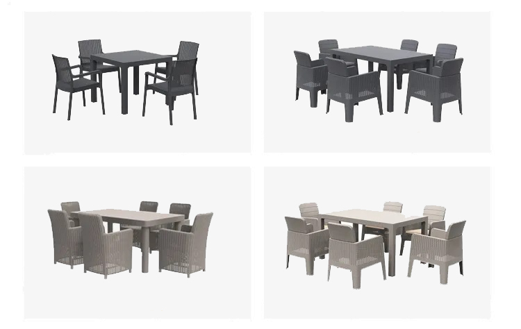 Logo None or Custom Logo Nordic Outdoor Stackable Plastic Dinning Table and Chair Set