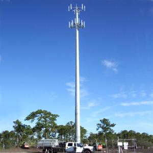 China 15m 60m High Mast Steel Tubular Tower Hot Dip Galvanized Powder Coating factory