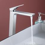 Brass Vessel Single Hole Single Handle Basin Mixer Tap in Chrome