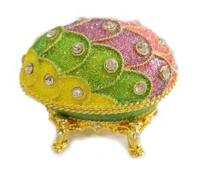 China Crystal Easter Faberge Egg Jewelry Box Earrings Russian Trinkets Case Easter Gifts Collectible Figurines Creative Gifts factory