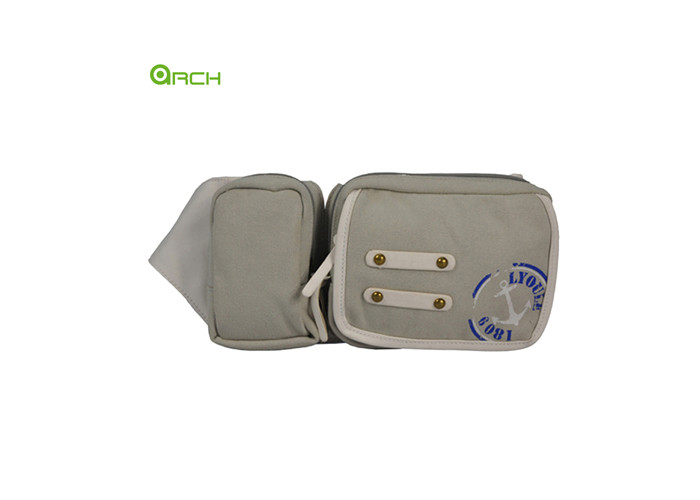 Canvas 600D Theft Proof Travel Accessories Bag Fanny Pack Zippered Pocket