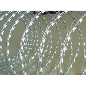 Galvanized Security Fencing Razor Barbed Wire With Clips Cross