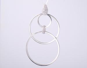 China Round Circles Shape Geometric Collection Pendant With CZ Stones 925 Sterling Silver Jewelry Accessory Silver Sterling Silver Pendant Silver Cz Pendant factory
