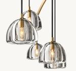 Bedroom Crystal Modern Hemisphere Round Chandelier 60W