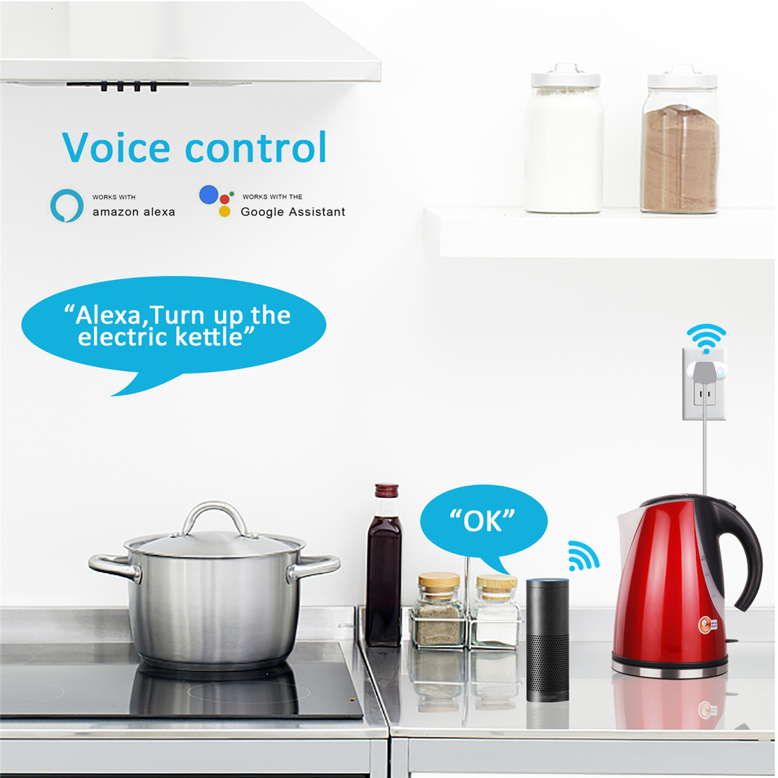 Smart Wi-Fi Plug Mini, 15A with Enerygy Monitoring, Space-saving Design, PSE and Telec Certificate