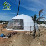8m Geodesic Dome Tent Double Glass Door Clear Bay Window For Event