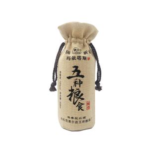 China OEM ODM Bottles Hessian Wine Bag , SGS Jute Gift Drawstring Bag factory