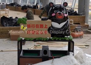 China Custom Color Dustbin Shopping Centre Decorations Fiberglass Bear Statue factory