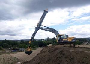 China 23t Km220 Clamshell Telescopic Arm Long Reach Boom 0.6m3 Hydraulic Excavator Arm factory