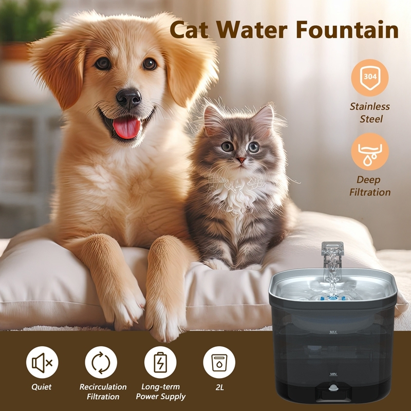 Smart Pet Water Dispensers Noise Cancelling 5L Large Capacity Automatic Water Feeder