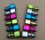 Rapid Colored Lightning Cable Car Charger Metal Housing Two Charging Ports