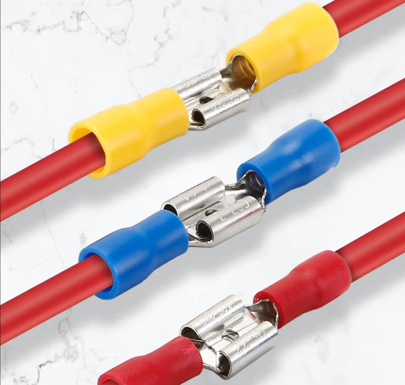 Insulated Male Disconnects Male Female Crimp Terminals Butt Wire Connector for Machinery Repair Shops