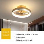 36W Modern Light luxury ceiling fan lamp simple invisible bedroom dining room