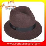 T8981177 Sun Accessory customized fashion winner 100% wool felt fedora hats,