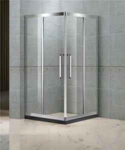 China Corner Enter Sliding Shower Boxes With Two Middle Stainless Steel Profiles and 8 MM Tempered Glass factory