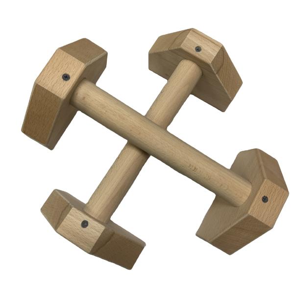 China Pushup Stand Wooden Push up Bars Gym Gear Equipment with Anti-slid Parallettes Wooden Push up Bars factory