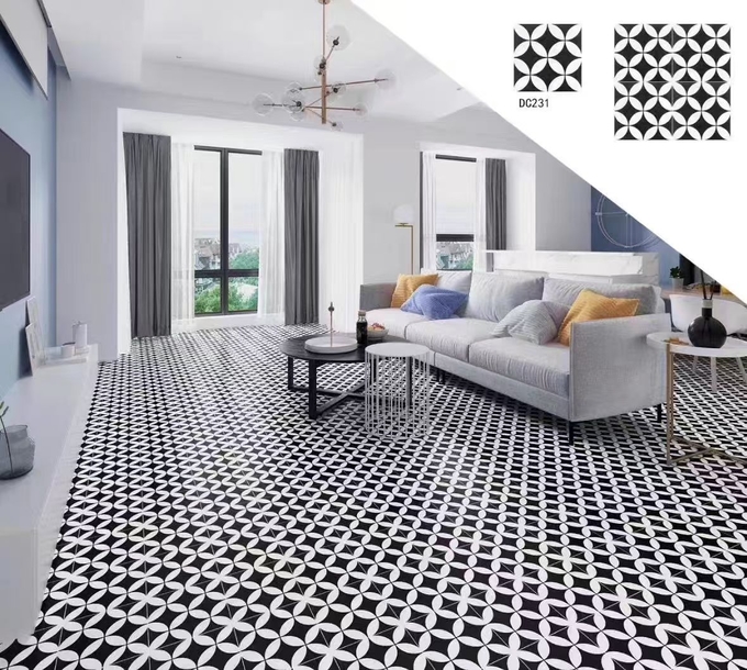 White And Black 200x200mm Ceramic Rustic Tile For Living Room And Wear-Resistant Wall Tiles For Balcony