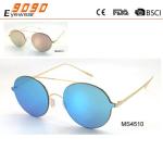 2017 new style round metal sunglasses with 100% UV protection lens