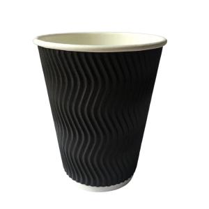 China 12 Oz Triple Wall Corrugated Paper Cups Aqueous Barrier Coating For Hot Drinks factory