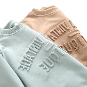 China Custom Winter Cotton 500 gsm Heavyweight Embossed LOGO Sweatshirt Hoodies factory