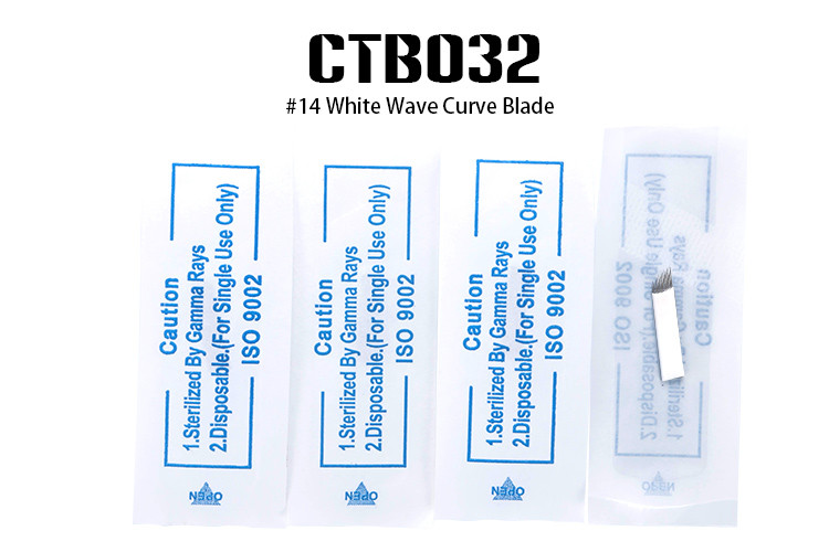 Disposable White Permanent Makeup Micropigmentation Needles With #14 Pins