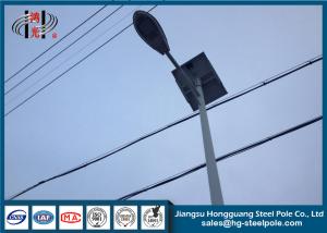 China Single / Double Arms Q235 / Q345 Steel Street Light Poles With Solar Panel factory