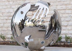 China Modern Outdoor Sphere Shape Stainless Steel Sculpture High Polished factory
