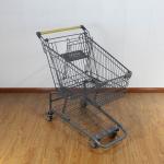 80L Galvanized Supermarket Trolleys Travellator Wheel Metal Shopping Trolley