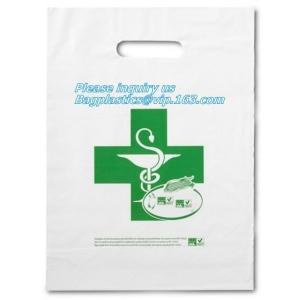 compost die cut bag PE plastic store handle shopping bag with customed printing,