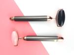 47mm Mini Waterproof Natural Face Jade Rollers Electric Vibration