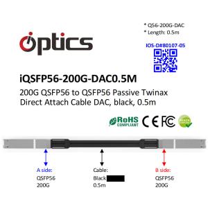 QSFP56-200G-DAC0.5M 200G QSFP56 to QSFP56 DAC(Direct Attach Cable) Cables