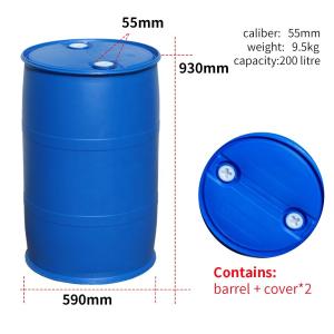 China SIDUN 200l Blue Plastic 55 Gallon Plastic Drum With Drainage Hole factory