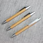 Click action writing instruments wood Bamboos pole promotional pen
