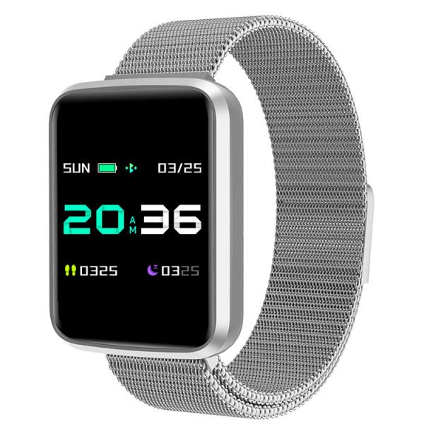 Steel 202 Health Monitoring Smartwatch 260 MM Zinc alloy glass body temperature