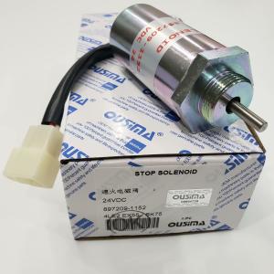 China OUSIMA Fuel Stop Solenoid 897209-1152 24V For 4LE2 EX55 6K75 Excavator 8972091152 Fuel Stop Solenoid factory