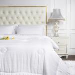 Patchwork Fabric Hotel Microfiber Quilt White Alternative Comforter Peach Skin